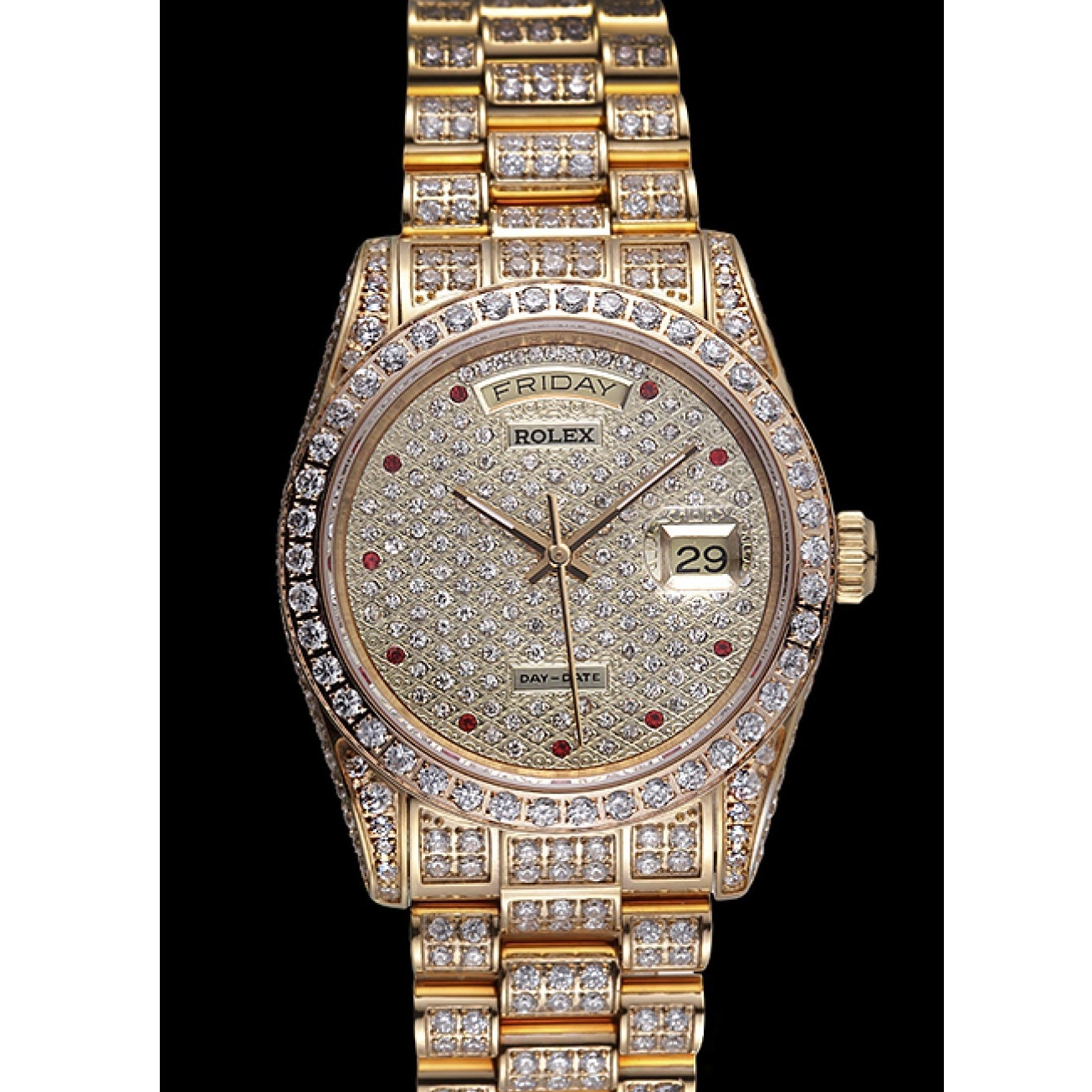 Best AAA Replica Sites Gold-srl185 Swiss Diamonds 621615 Yellow Rolex Day-Date 0514